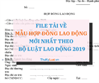 Files to download the latest form of labor contract according to the Labor Code 2019 of Vietnam